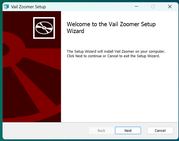 Vail Zoomer setup wizard